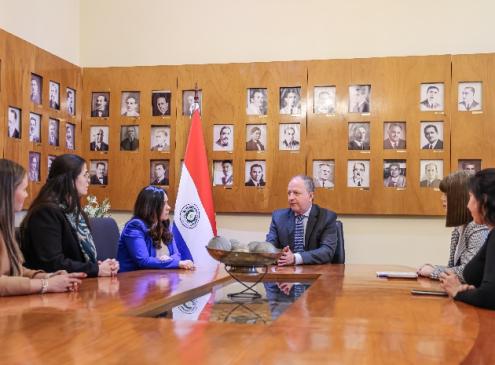 Reunión de la MAI con la viceministra de VCHGO, tema Becal